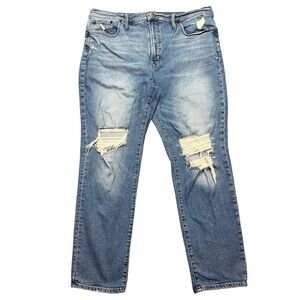 Madewell Perfect Vintage Jeans Distressed Ripped Denim Women's Sz 33T Fits‎ 39"